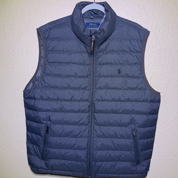 Polo Packable Puffer Vest Grey Heather - Picture 1 of 9